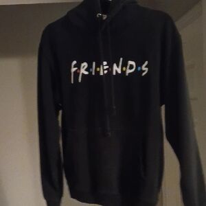 Black Graphic Hoodie with Friends Logo